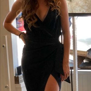 Knotty Black Wrap Dress